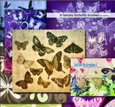 Скачать Кисти Бабочки Butterfly Photoshop Brushes бесплатно